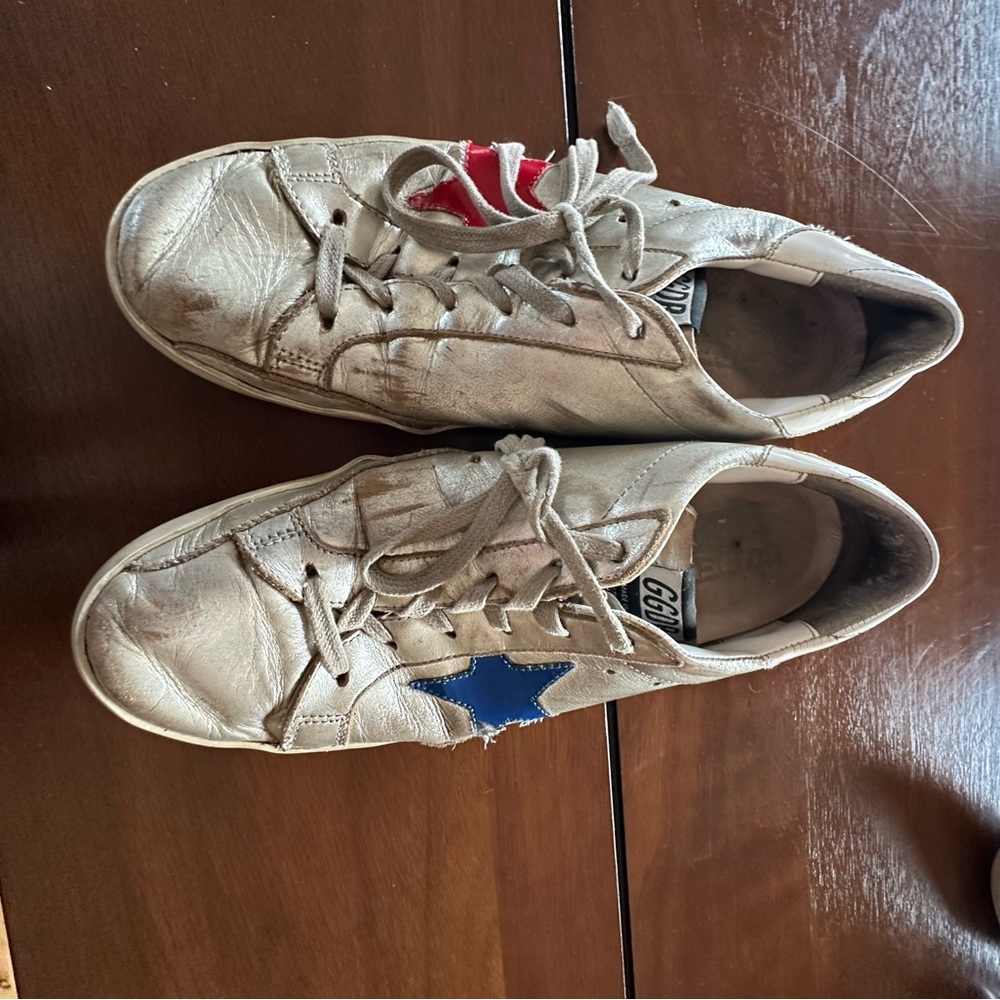 Silver Golden Goose.  Very worn.